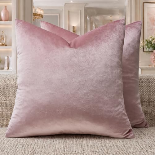 GIGIZAZA Sweet Lilac Velvet Throw Pillow Covers 24x24 Pack of 2 by GIGIZAZAFocusingonhomedecoration