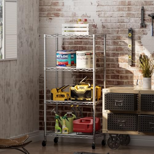 Golpart Shelves Storage Shelf Wire Closet Bathroom Organizers Metal Pantry - Image 7
