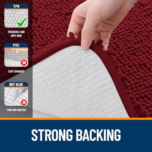 OLANLY Bathroom Rugs 32x20, Extra Soft Absorbent Chenille Bath Rugs - Image 6