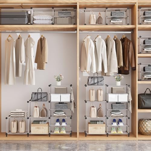 AWTATOS 6 Cube Closet Organizer Storage Shelves, Translucent - Image 5