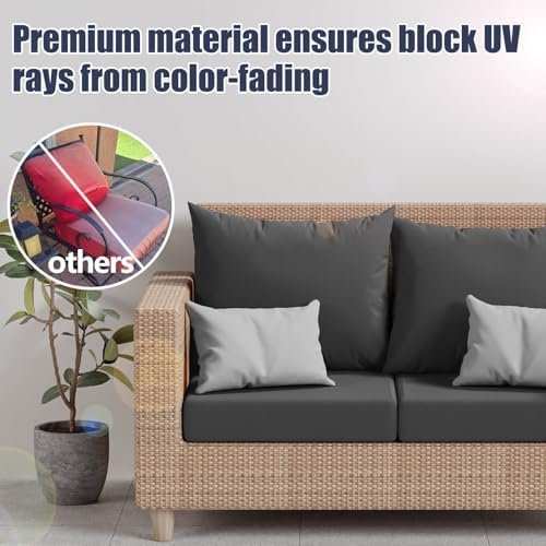 8Pcs Outdoor Cushion Covers, Stretch Patio Furniture Couch Chair Slipcovers - Image 3