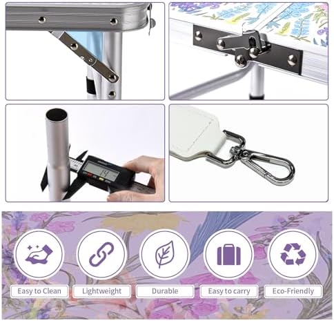 Folding Camping Table 2ft Picnic Table, Blooming Floral with Shoulder Strap - Image 6