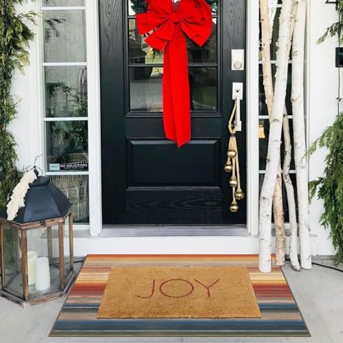 Front Door Mat Indoor Outside Entrance 2x3 Modern Ombre Rainbow Rug - Image 4