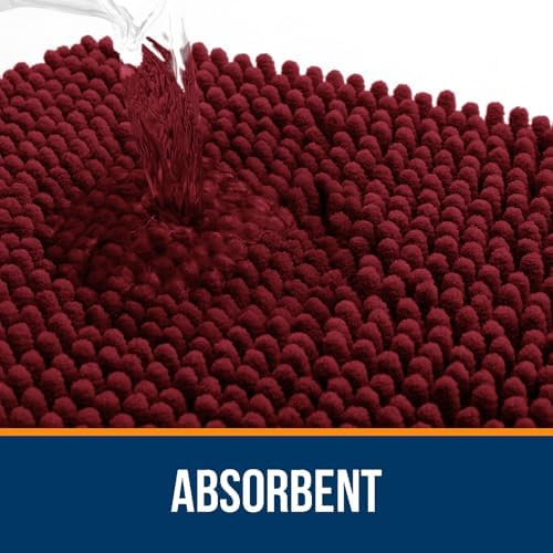 OLANLY Large Bathroom Rugs 59x35, Extra Soft Absorbent Chenille Bath Rugs - Image 4