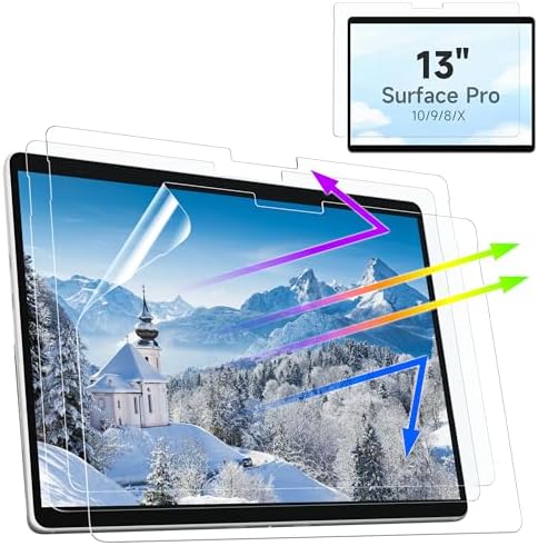 3 Pack Paper Screen Protector for Surface Pro 11/10/9/8/X -13 Inch(2019-2024), Draw and Write Like on Paper, Anti Glare Blue Light Filter, Sensitivity Film, Matte Shield Stylus Pen & Case Friendly by MaoYeye