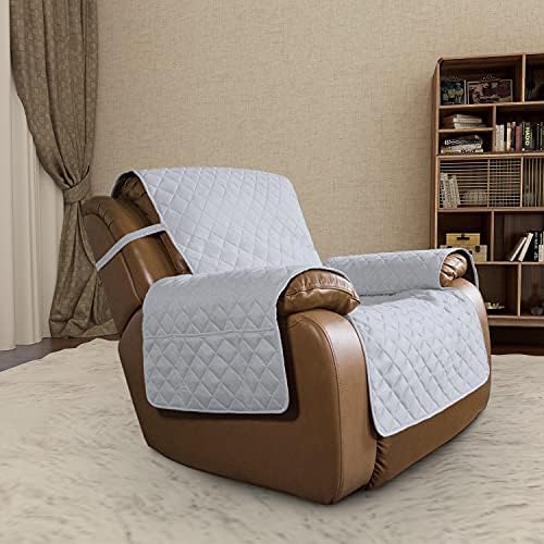 Easy-Going Oversized Recliner Chair Cover Reversible Sofa Cover Water Resistant Couch Cover Furniture Protector with Elastic Straps for Pets Dog Cat (Oversized Recliner, Light Gray/Light Gray) - Image 2