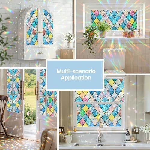 ADD.HERES Rainbow Window Privacy Film, Stained Glass Cling, 29.5" x 78.7" - Image 3