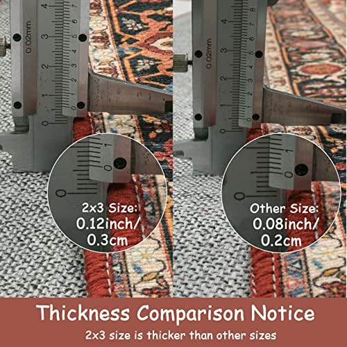 Moynesa Ultra-Thin Washable Area Rug - 2x3 Small Kitchen Rug for Entryway Mat, Oriental Non-Slip Non-Shedding Indoor Floor Carpet for Bathroom Sink Bedroom Living Room Coffee Table Hardwood Floors - Image 3