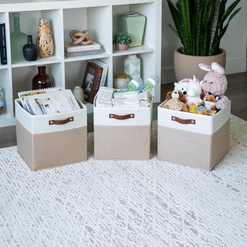 OrganiHaus 12x12 Cube Storage Bins, Set of 4 - Fabric Storage Cubes - Image 4