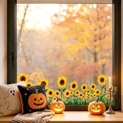Sunflower Border Wall Decals Peel and Stick, Floral Garden Wall Stickers, Removable Botanical Vinyl Wall Decor, Flower Wall Art for Bedroom Living Room Kitchen Farmhouse Home Decorations - Image 3