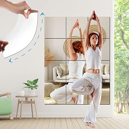 SLDIYWOW Wall Mirror Full Length, 4Pcs Full Body Mirror for Bedroom, Safety Unbreakable Mirror Great for Baby Kids Toddler, Full Body Mirror Tiles for Bedroom, Home Gym, Living Room - Image 2