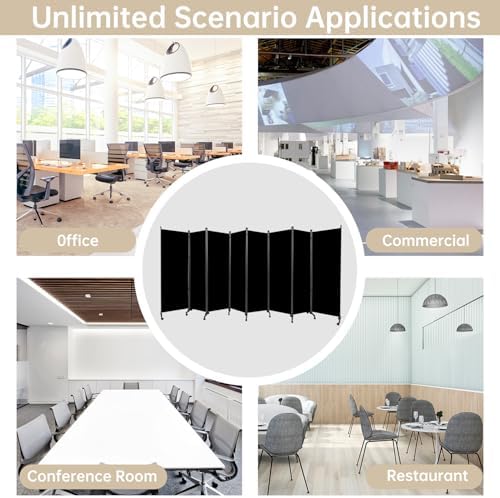 Room Divider Large 8 Panel Privacy Screen,Portable Room Partition on Wheels - Image 7