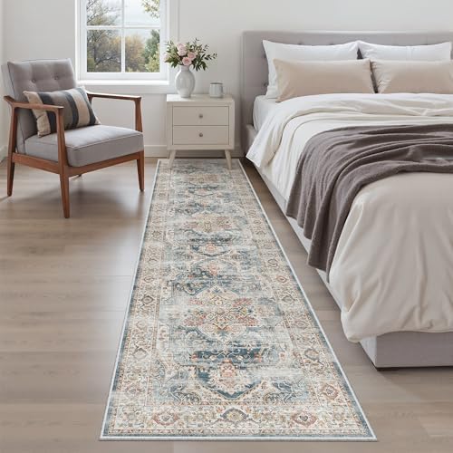 Madane Hallway Runner Rug 2x8 Washable Kitchen Rugs Non-Slip, Navy - Image 4