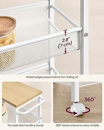 VASAGLE 4-Tier Slim Rolling Storage cart with Wheels, 8.7 Inches, Metal - Image 5