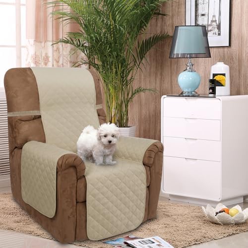 U-NICE HOME Reversible Recliner Chair Covers, Sand/Beige - Image 2
