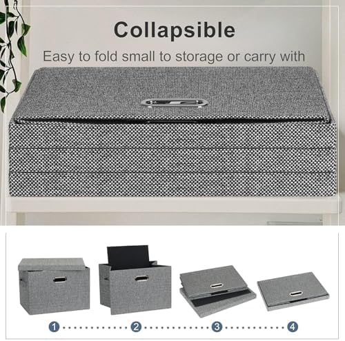 Storage Bins with Lids Fabric Closet Organizers Cubes Office Organization - Image 4