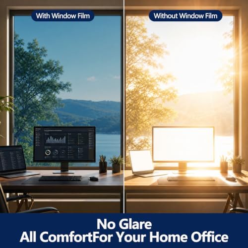 WPCTEV One Way Window Privacy Film, Mirror Tint, Blue, 35.4In x 13.1Ft - Image 5