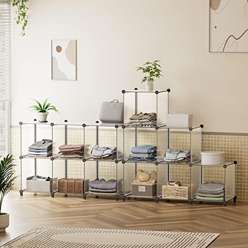 HOMIDEC 6-Cube Storage Organizer, Closet Organizer Storage Shelf Bookcase Bookshelf with Metal Hammer, Storage Cubes Organizer Cabinet for Kids, Closet, Bedroom, Bathroom, (11.8x11.8x11.8 inch) - Image 4