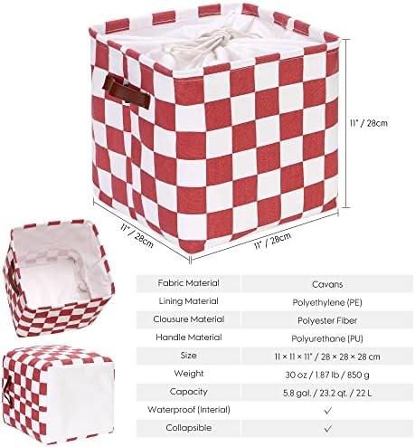 Hinwo Collapsible Canvas Storage Cubes with Handles, 11-Inch, 3-Pack - Image 6