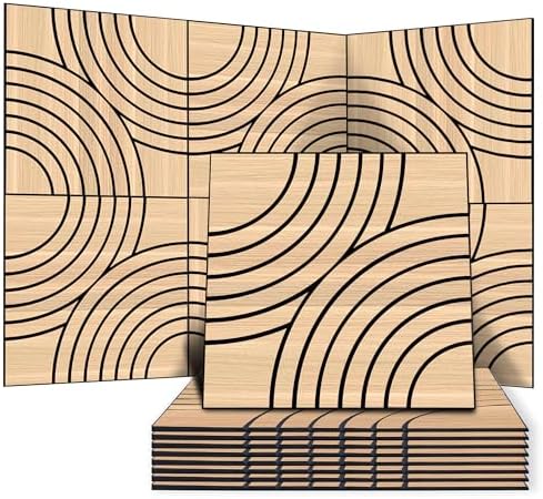 WoveN SounD Acoustic Wall Panels, Natural Oak, 8 Pack, 23.6x23.6 in by WovenSound