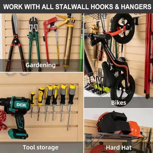FRAYSCENT Slat Wall Paneling Garage Wall Organizer, Slatwall Panels Garage Tool Organizer Wall Mount Garage Slat Wall Storage Systems, Slat Board PVC Wall Panels Garage Storage (BEIGE, 4ftx4ft) - Image 4