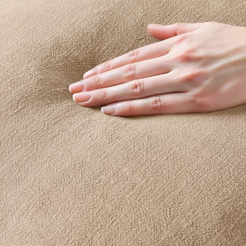 MIULEE Boho Linen Fringe Decorative Euro Throw Pillow Covers Camel 26x26 - Image 2