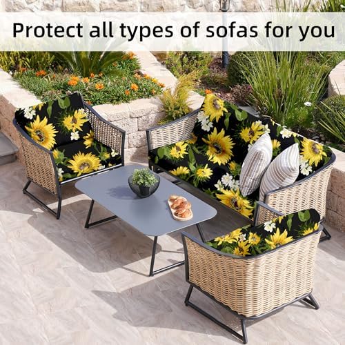 8 Pcs Outdoor Cushion Covers, Patio Sofa Cushion Covers Replacement - Image 5