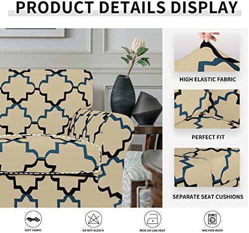 Easy-Going 4 Pieces Stretch Sofa Cover for 3 Cushion Couch Washable - Image 3