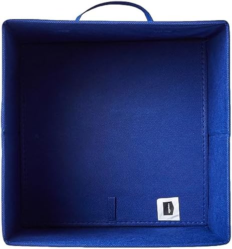 Amazon Basics Collapsible Fabric Storage Bins with Handles, Cube Organizer for Home Organization, 10.5"x10.5"x11", Navy, 6-Pack - Image 3