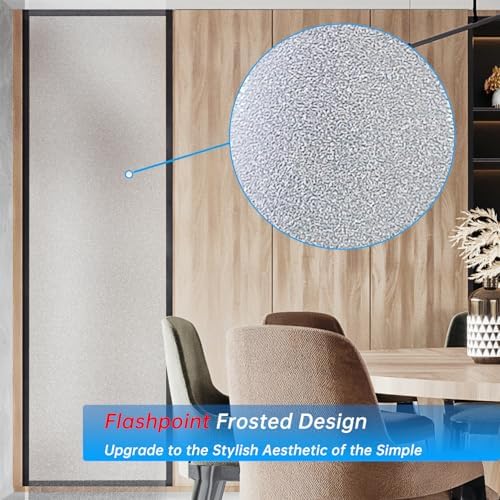 Window Privacy, Removable Glass Door Privacy Film, Suitable for Bathrooms, Offices, Static Cling Decorative Film, Reusable Window Stickers (Flash Pure, 17.5 x 118.1 inch) - Image 5