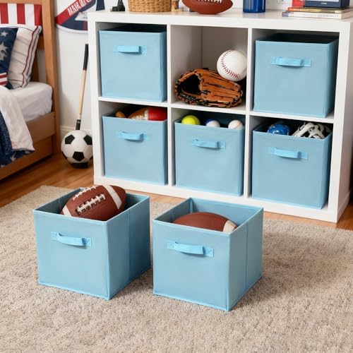 GRANNY SAYS 11x11 Cube Storage Bins, 6-Pack Storage Cubes, Light Blue - Image 3