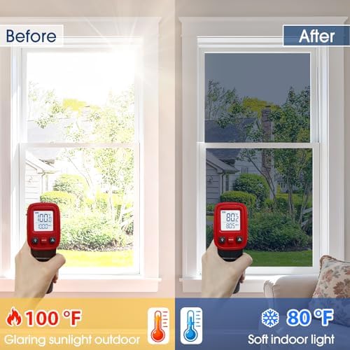 Coavas One Way Privacy Window Film Heat & Glare Control, 35.4"x78.7" Blue - Image 3