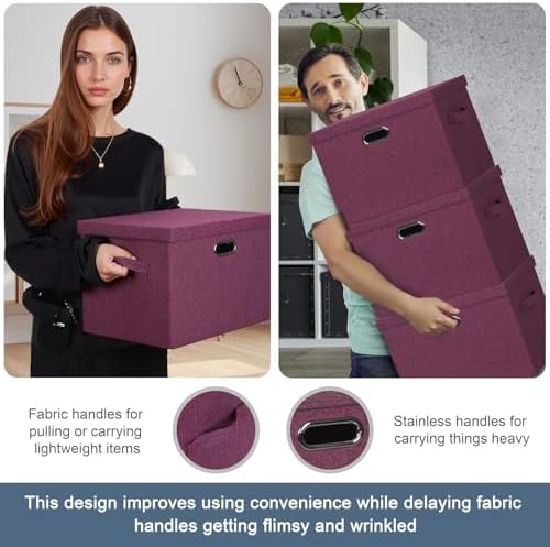 Storage Bins with Lids Fabric Closet Organizers Cubes Office Organization - Image 5