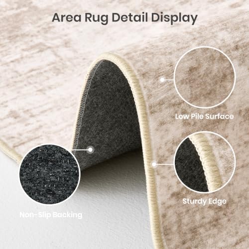 Valenrug Washable Rugs 5x7, Non Slip Large Area Rugs for Living Room, Beige - Image 6
