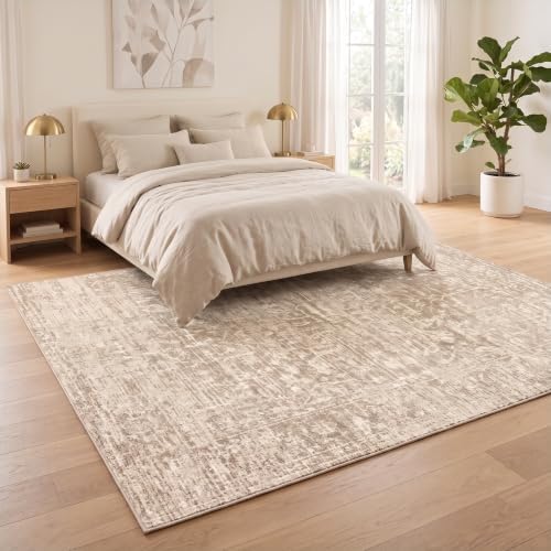 RUGIXE 5x7 ft Beige Washable Area Rug for Living Room,Vintage Boho,Non Slip - Image 2