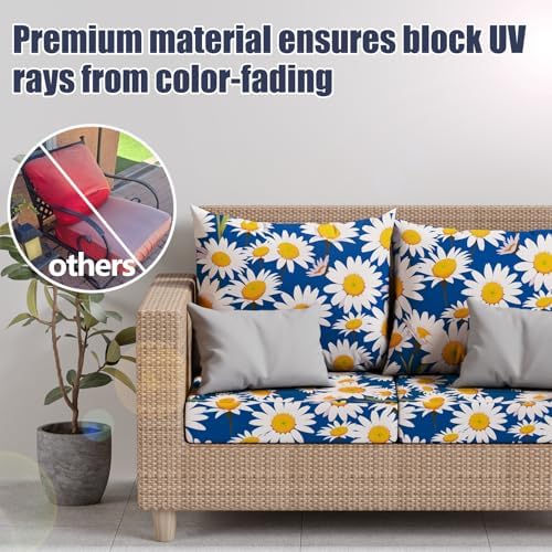 8Pcs Outdoor Cushion Covers, Stretch Patio Furniture Couch Chair Slipcovers - Image 3
