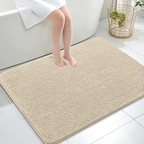 OLANLY Large Bathroom Rugs 40x32, Extra Soft Absorbent Chenille Bath Rugs by OLANLY