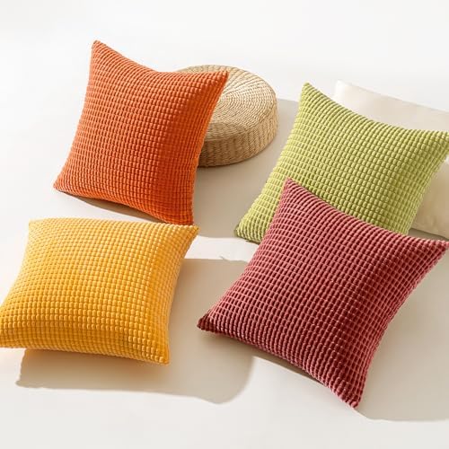 MIULEE Fall Decorative Pillow Covers 20x20 Inch Set of 4 Yellow Orange - Image 4
