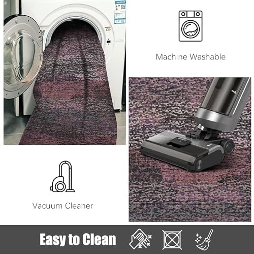 RUGSURE Washable Area Rug - 1/6 Thick - Stain & Water Resistant Non-Slip - Resistant Rug for Living Room, Bedroom, Nursery, Pet & Child Friendly, Vintage Charm Area Rugs (Burgundy, 8' x 10') - Image 7