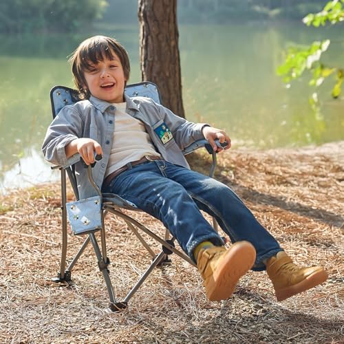 Busy Bee Oversized Kids Camping Chair with Cup Holder, High Back Toddler Chair Kids Folding Chair, Perfect for Beach & Outdoor, Supports 150 Lbs. - Image 2