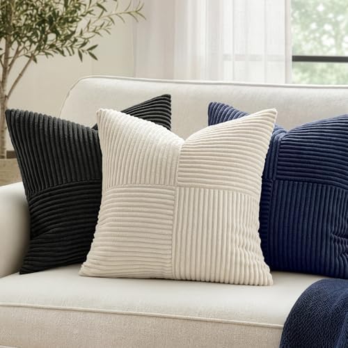 MIULEE Navy Blue Decorative Throw Pillow Covers for Couch 18x18 Inch - Image 3