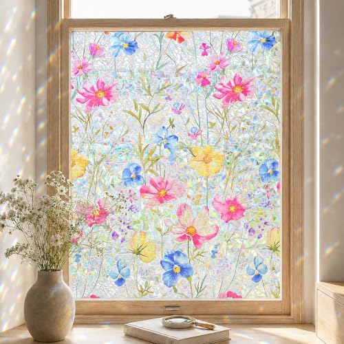 ADD.HERES Rainbow Window Privacy Film, Stained Glass Cling, 17.5" x 78.7" by ADDHERES
