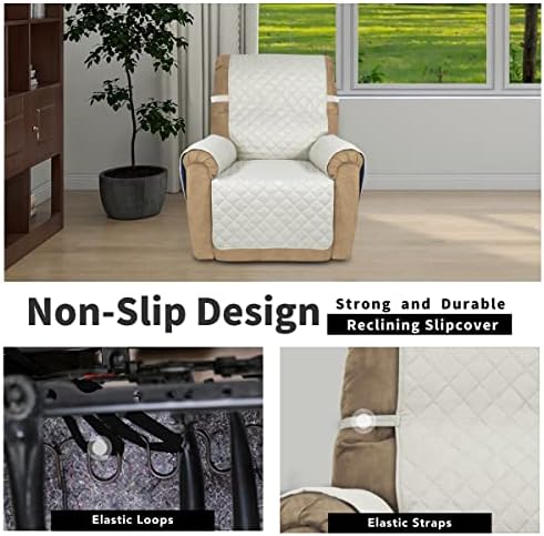 Easy-Going Reversible Couch Cover, Recliner 22 in, Ivory/Ivory - Image 3
