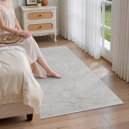 Valenrug 3x5 Rug, High-Low Pile Washable Entryway Rug for Bedroom Grey - Image 3