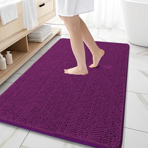 OLANLY Large Bathroom Rugs 59x35, Extra Soft Absorbent Chenille Bath Rugs by OLANLY