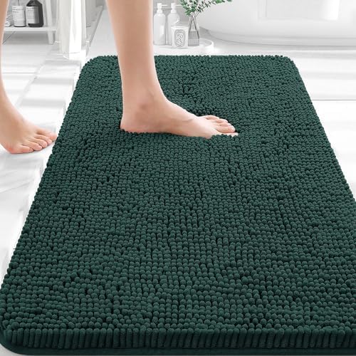 OLANLY Small Bathroom Rugs 30x18, Extra Soft Absorbent Chenille Bath Rugs by OLANLY
