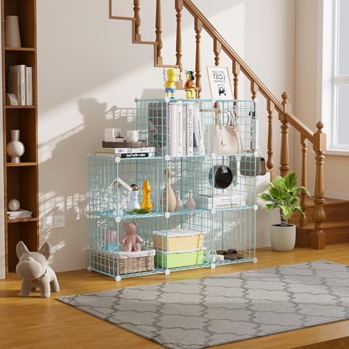 C&AHOME Wire Cube Storage, 8 - Cube Organizer Metal C Grids Units, Blue - Image 4