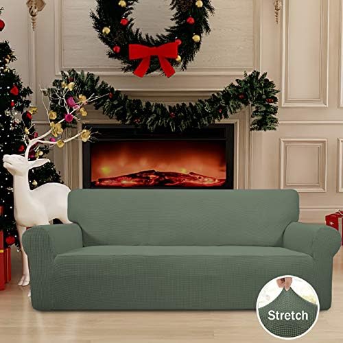 Easy-Going Stretch Couch Covers for Sofa Washable Large Greyish Green - Image 2