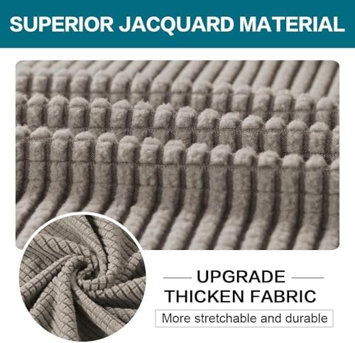 Turquoize 4 Piece Sofa Covers for 3 Cushion Couch Sofa Slipcover Soft Couch Cover for Dogs Washable Furniture Cover with 3 Individual Large Cushion Covers Feature Fabric (Large Sofa, Taupe) - Image 3