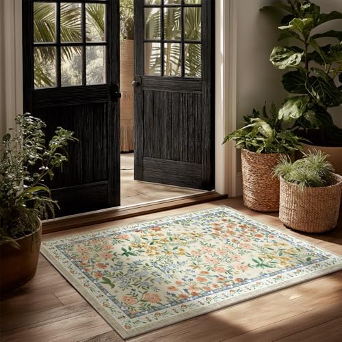 Machine Washable Area Rugs for Entryway: Door Mat Indoor Entrance 2x3 Small Throw Rug Non-Slip Low Pile Kitchen Rug for Front Door Indoor Entrance Entry Bedside Living Room by palohom